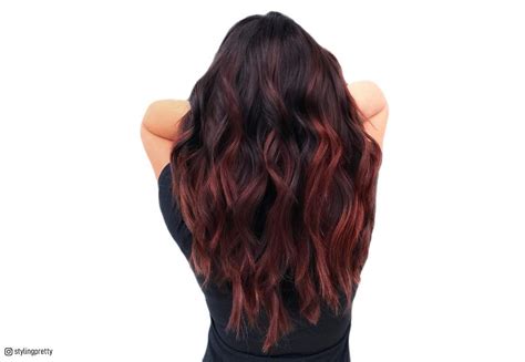 Black Hair Subtle Red Highlights