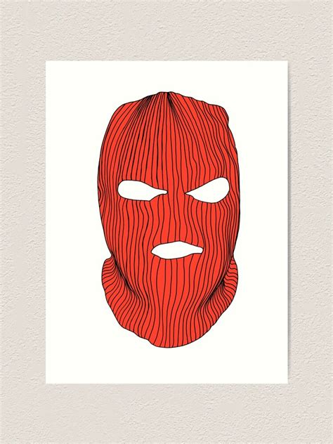 "Red Ski Mask" Art Print for Sale by DorianDesigns | Redbubble