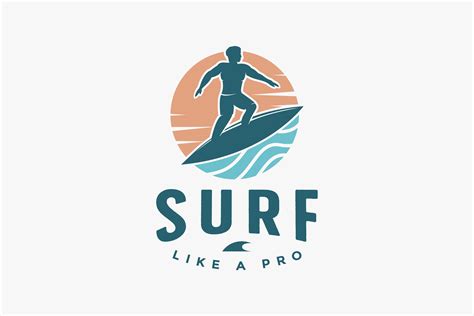 Surfing Man Logo Design Graphic by DOMSTOCK · Creative Fabrica