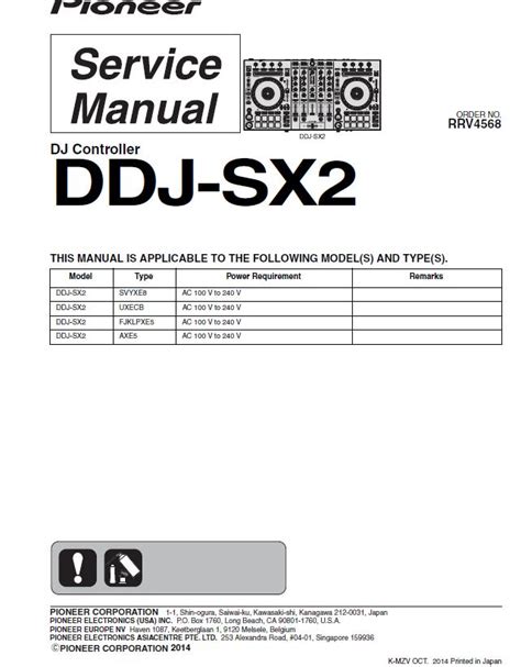 Pioneer DDJ-SX2 Service Manual :: PIONEER