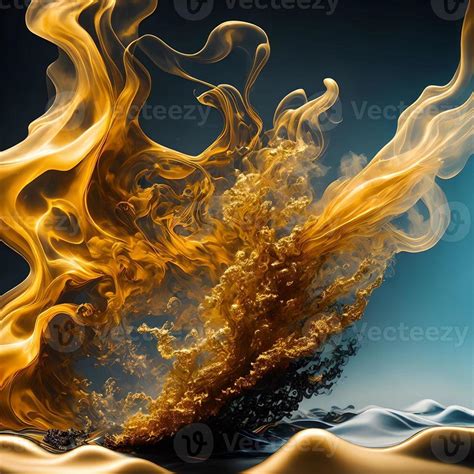 abstract background of luxury black and gold smoke cloud, generative art by A.I. 21940776 Stock ...