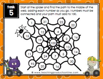 Addition to 100 Task Cards - Halloween Theme by Teaching Products