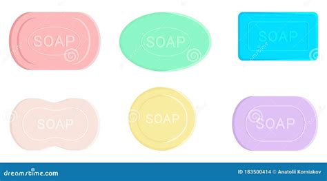 Colored Soap Set. Soaps of Various Shapes Stock Vector - Illustration of healthy, face: 183500414