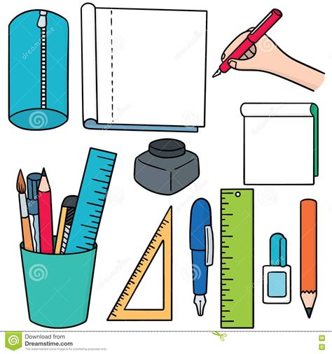 Stationary Cartoon Vector Set