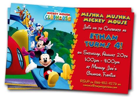 Mickey Mouse Clubhouse Invitations: Printable Personalized - Etsy