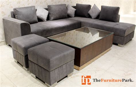 Plaza Grey L Shape Sofa - The Furniture Park