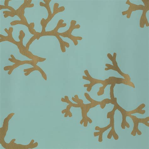 Emme Turquoise Coral Wallpaper - Beach Style - Wallpaper - by Brewster ...