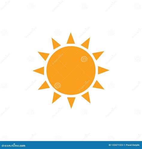 Sunny Weather Icon, Sun Icon. Vector Illustration, Flat Design Stock Illustration - Illustration ...