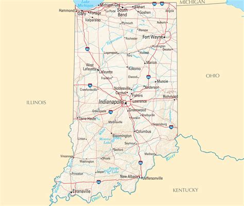 Indiana Reference Map • Mapsof.net