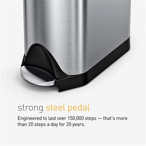 Snapklik.com : Simplehuman 18 Liter / 4.8 Gallon Butterfly Lid Kitchen Step Trash Can