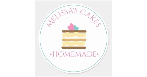 Cake Logo Stickers Homemade Bakery Slice of Cake | Zazzle