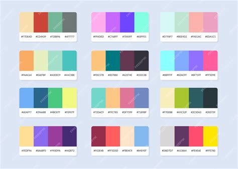 Premium Vector | Pantone colour palette catalog samples in rgb hex