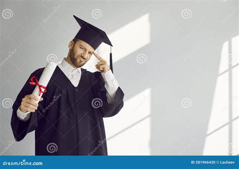 Portrait of Happy Confident, Proud Male Graduate Student with Diploma Stock Photo - Image of ...