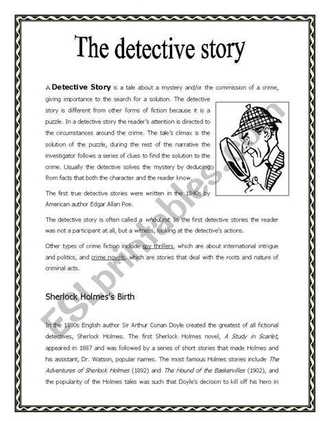 Reading Comprehension Detective Stories Pdf - James Lee's Reading ...