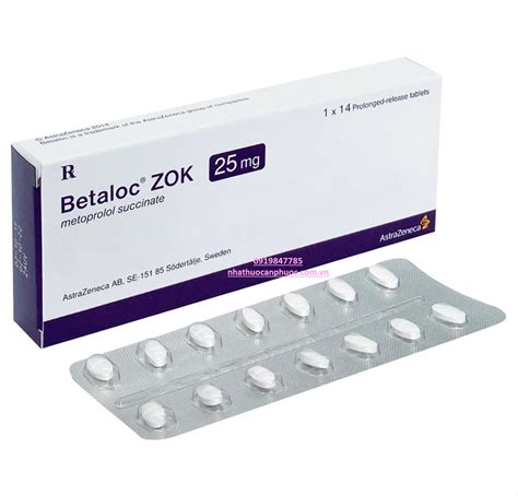 Thuốc Betaloc Zok 25mg (metoprolol succinate)