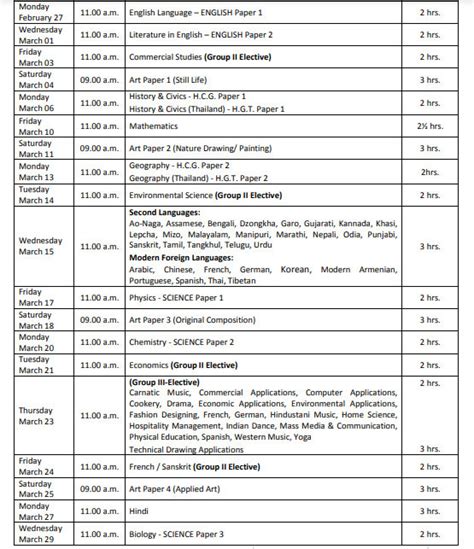 Icse Class 10 Date Sheet 2024 - Image to u