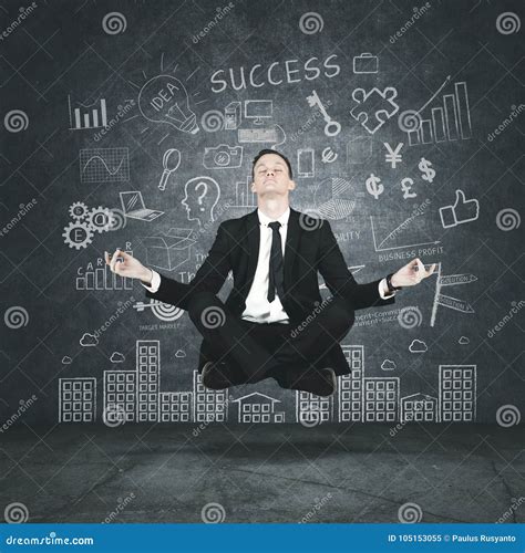 Businessman Meditating with Scribbles Background Stock Image - Image of healthy, concentration ...