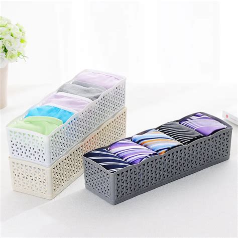 Separate socks storage box desktop underwear storage compartment drawer type underwear plastic ...