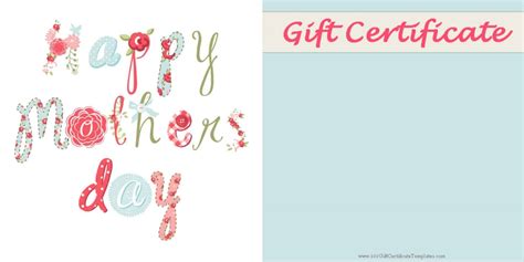 Mother's Day Gift Certificate Templates