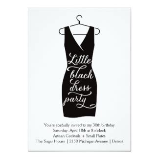 Little Black Dress Invitations - RETRO INVITES