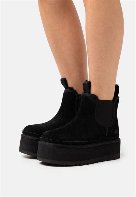 UGG NEUMEL PLATFORM CHELSEA - Platform ankle boots - black - Zalando.co.uk