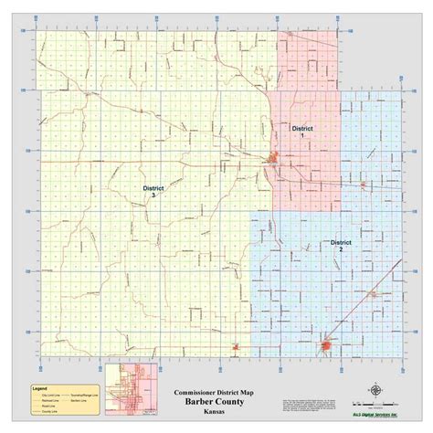 Commissioner's District Map - Barber County, Kansas