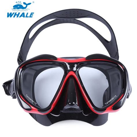 WHALE Comfortable Solid Red Diving Mask Professional Scuba Hyperopia ...