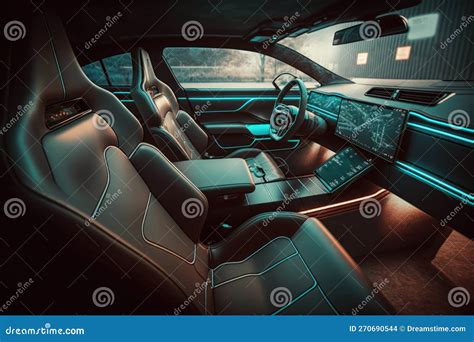 Luxury Electric Car Interior, Generative AI Stock Illustration ...