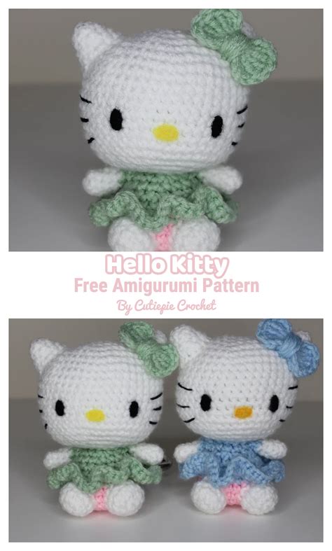 Crochet Hello Kitty Doll Plushy Plushies Fiber Arts Art & Collectibles ...