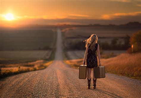 Girl Walking On Alone Road Wallpaper,HD Girls Wallpapers,4k Wallpapers,Images,Backgrounds,Photos ...