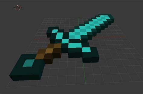 3d model of minecraft sword diamond