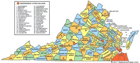 Printable Virginia County Map