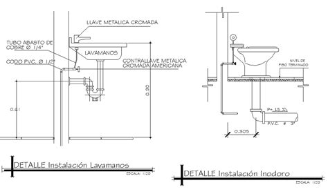 Plumbing sink elevation detail dwg file - Cadbull