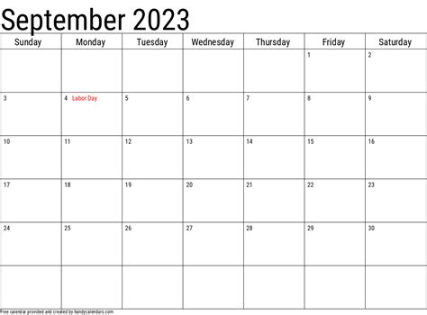 September 2023 Calendar With Holidays - Handy Calendars