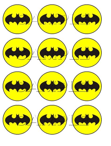 Batman Edible Cupcake Toppers