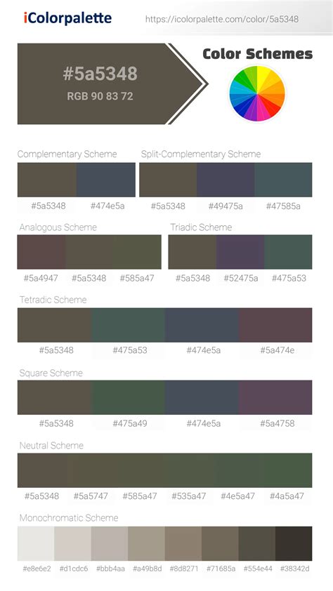 Pantone 19-0822 Tcx Tarmac Color | Hex color Code #5a5348 information ...