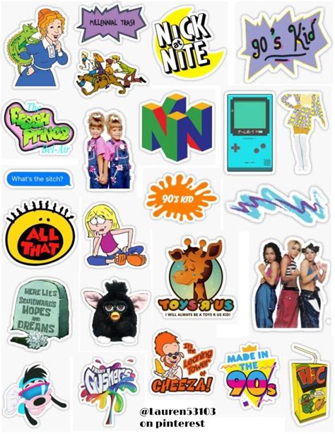 Nostalgic 90's Stickers: Relive the Magic of Growing Up in the 90s