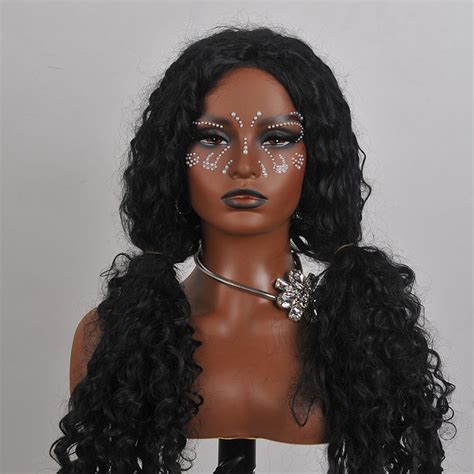 Female Mannequin Wig Jewelry Display Black - ReHair System