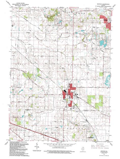 Huntley topographic map 1:24,000 scale, Illinois