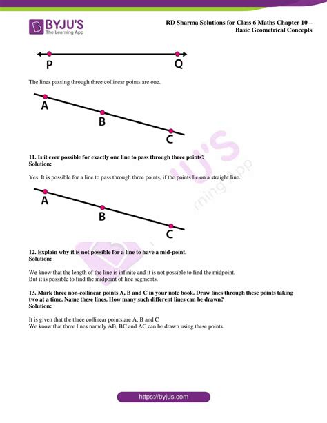 RD Sharma Solutions for Class 6 Chapter 10 Basic Geometrical Concepts PDF