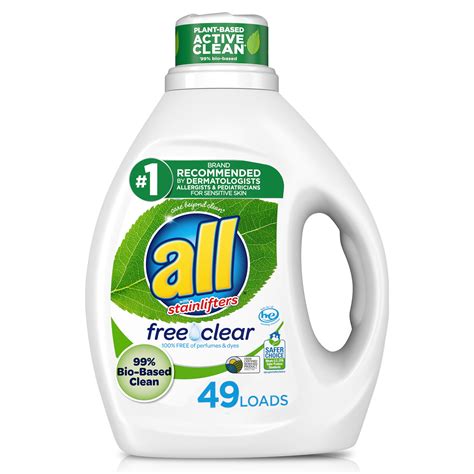 all Laundry Detergent Liquid, Free Clear Eco, 49 Loads, 99% Bio Based ...