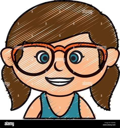 cute little girl with glasses character vector illustration design Stock Vector Image & Art - Alamy