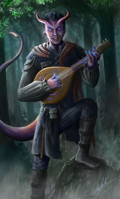 Male Tiefling Bard - Dark Purple Tiefling | Boersewasutel Wallpaper