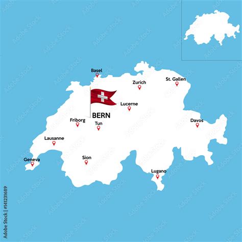 Map Of Switzerland With Cities