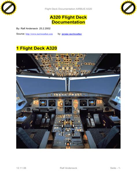 A320 Flight Deck Documentation 1 Flight Deck A320