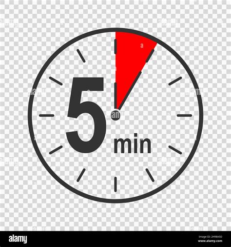 Clock icon with 5 minute time interval. Countdown timer or stopwatch ...