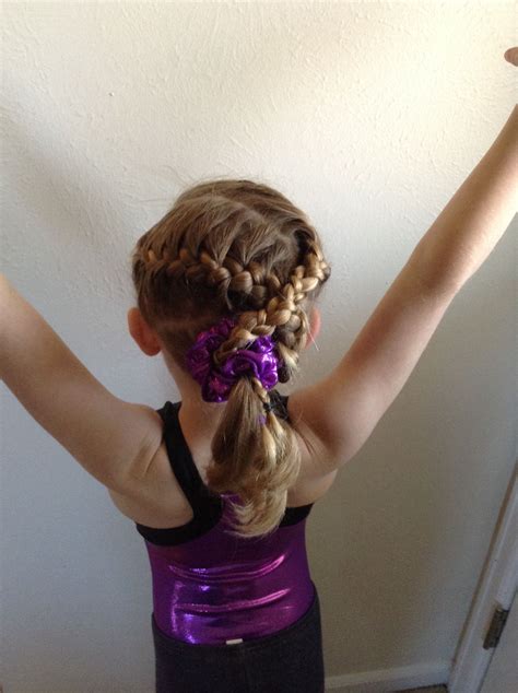 Gymnastics hair D's first meet | Gymnastics hair, Cheerleading hairstyles, Toddler hairstyles girl