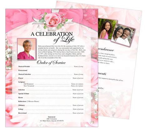 Memorial Service Flyer Template Free | Template Business Format