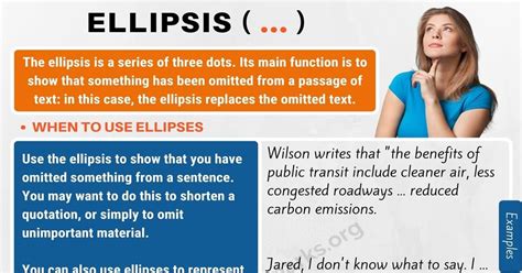 The ellipsis, also known as ellipsis points, shows that something has ...