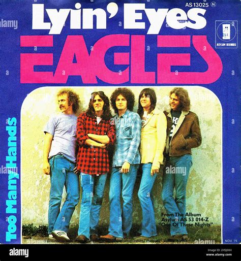 Vintage single record cover - Eagles - Lyin' Eyes - D - 1975 Stock Photo - Alamy